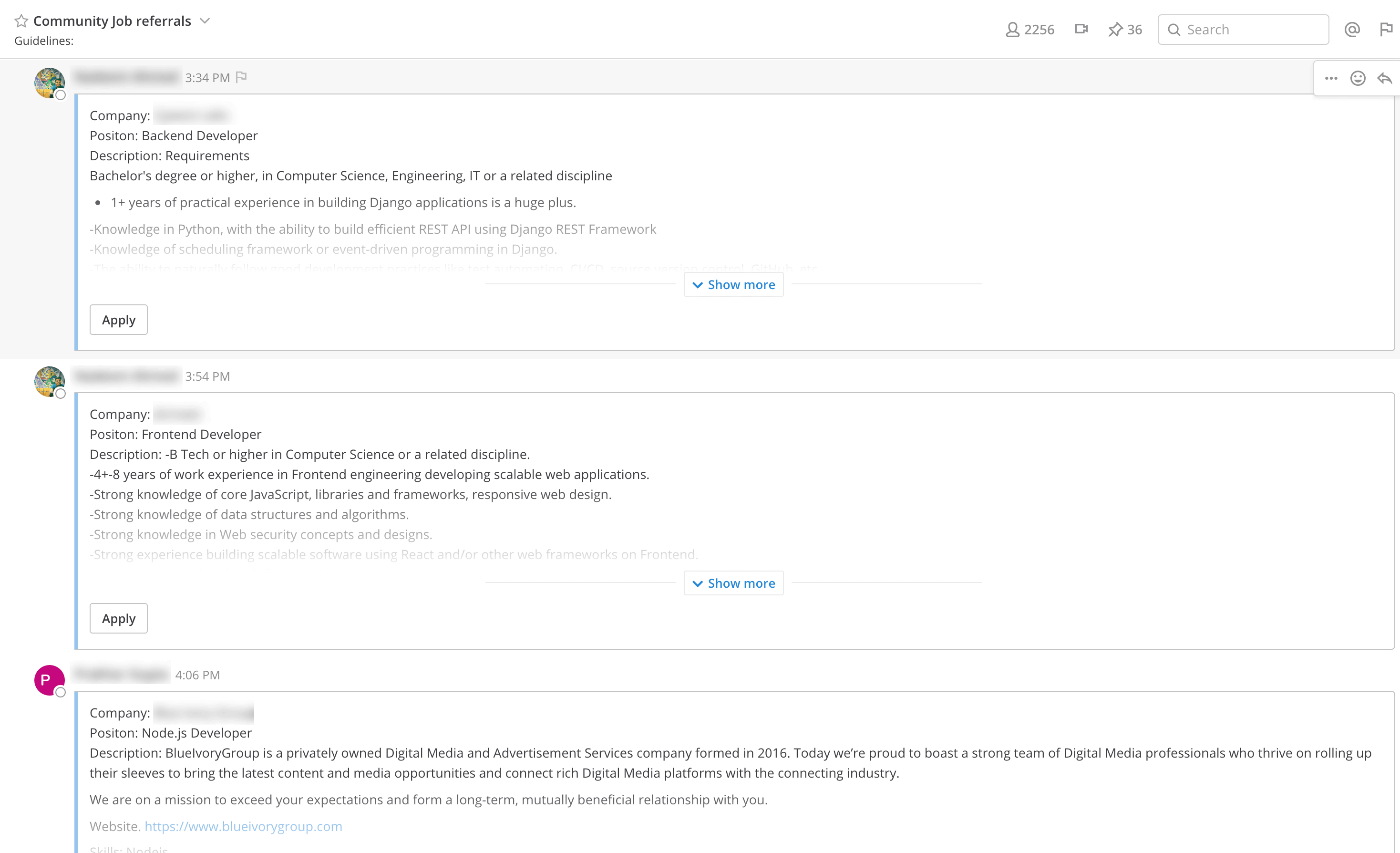 Information on Job Openings